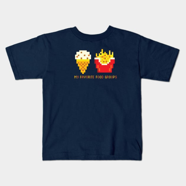 My Favorite Food Groups Kids T-Shirt by RussellTateDotCom